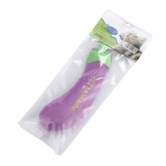 Pet Cats Kitten Soft Carrot Eggplant Shape Plush Catnip Molar Bite Chew Toy