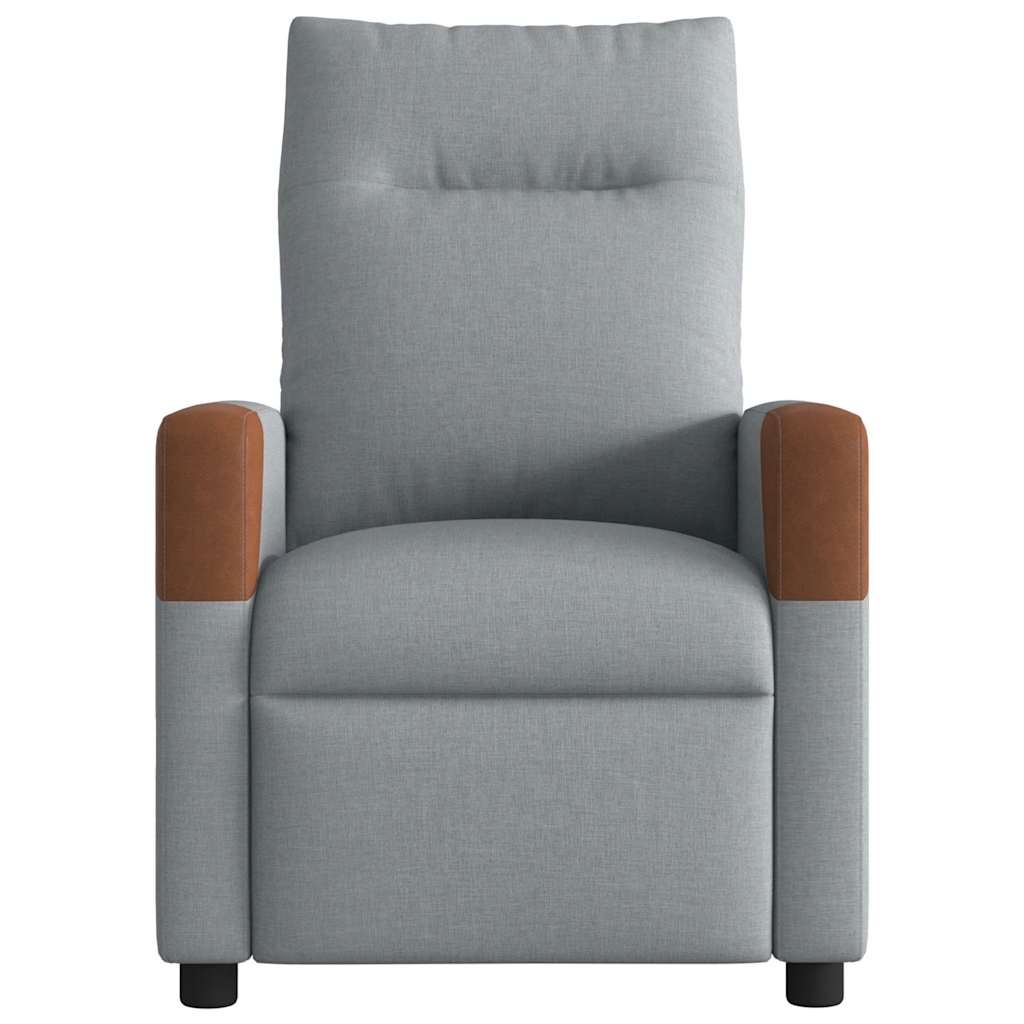 Electric Reclining Armchair, Light Grey, Upholstered In Fabric