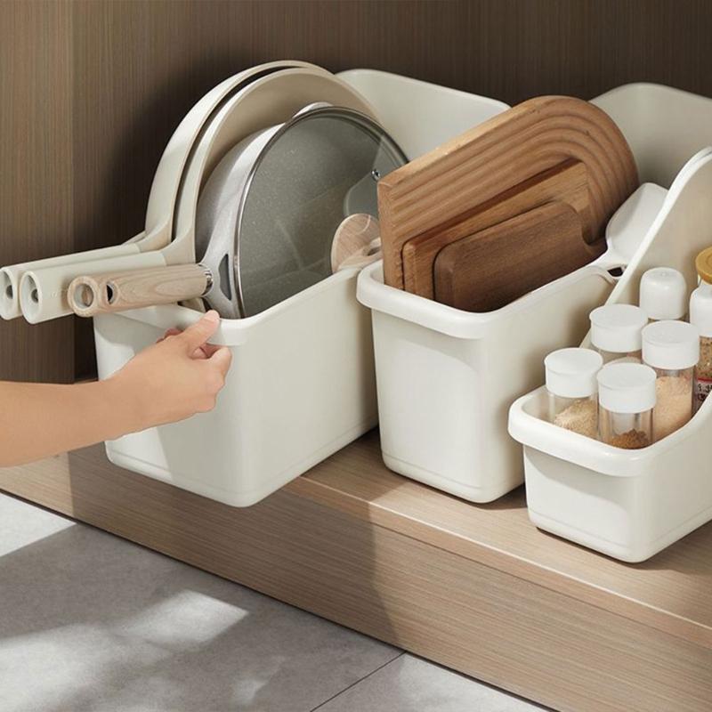 Küchenschrank-Organizer Töpfe Deckel Box mit Rollen Mehrzweck Badezimmer Aufbewahrungsbehälter für Toilettenartikel