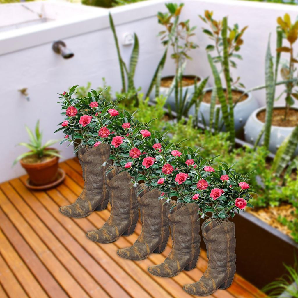 Kovbojské boty květináč pryskyřičná řemeslná dekorace bytová dekorace balkonová dekorace