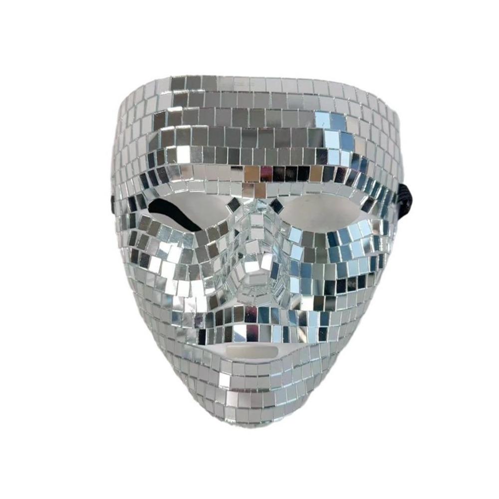 Male Adult Night Club Mask Masquerade Home DJ Decor Creative Ball Glitter Mirror Face Mask Gift