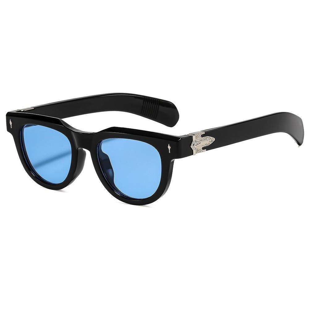 European and American square sunglasses, retro rice Ding decorative black frame sunglasses, male trend driving, UV protection