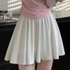 Elastic Waist Skirts with Safty Pants Ice Silk A-line Mini Skirt Simple Pleated Skirts Women  Girls
