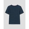 Saendeusaundeu (Women) Crop Striped Short Sleeve T-Shirt Navy