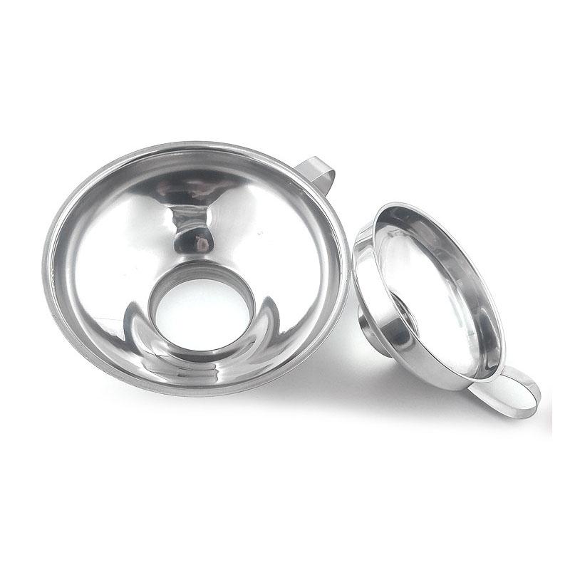Canning Funnel Stainless Steel Cooking Tools Wide Mouth Canning Funnel Hopper Filter Leak Wide-mouth Can For Oil Wine Kitchen