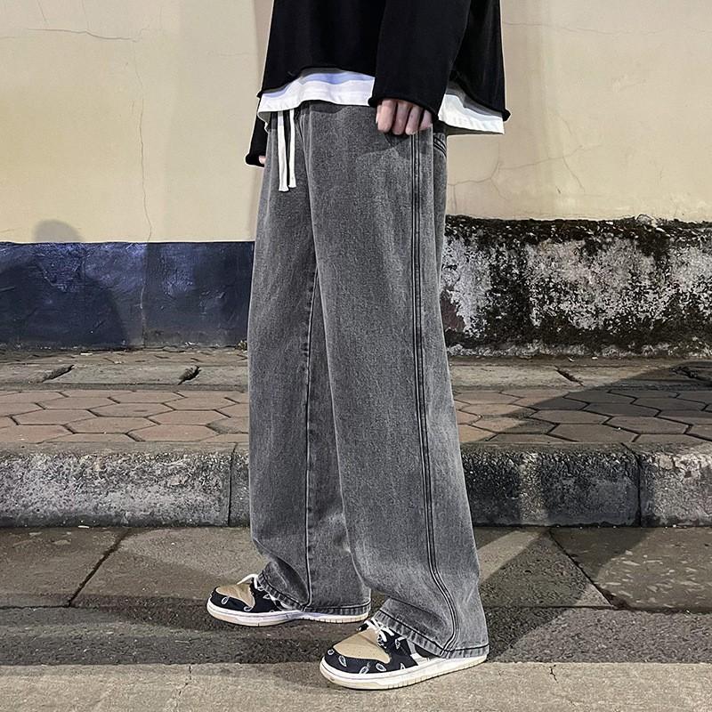 Men's Jeans Student Casual Pants High Street Straight Loose Wide Leg Baggy Jeans