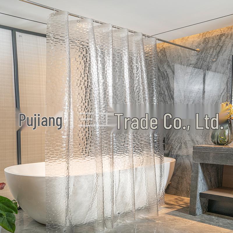 Blue Water Cube 3D PEVA Waterproof Shower Curtain
