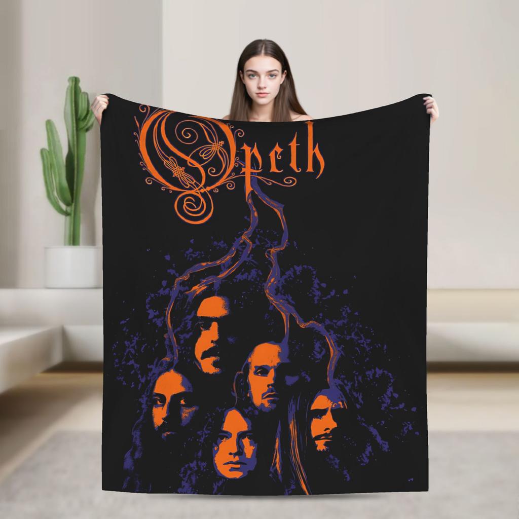 Warm Soft Blankets Camping Opeth Band Bedding Throws  Flannel Bedspread For Outdoor Pattern Sofa Bed Cover
