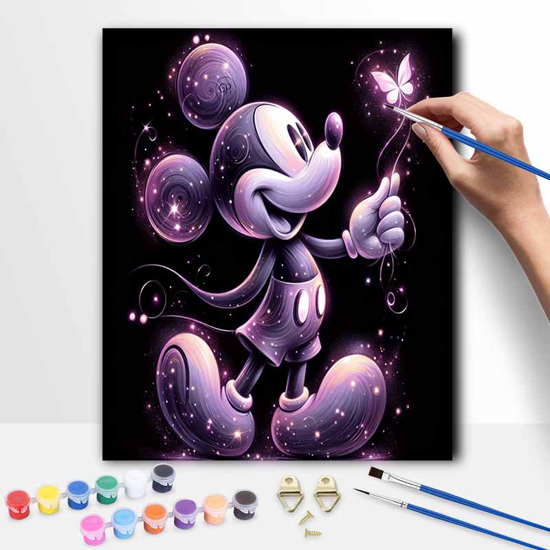 Disney Mickey Mouse Sparkle Art Painting Kit Oil Paint Dots Home Wall Decor