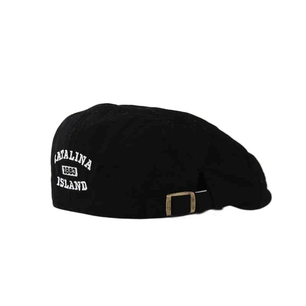 New Y2k Beret Hat Cotton Letter Embroidery Newsboy Cap Breathable Adjustable Flat Cap чёрный