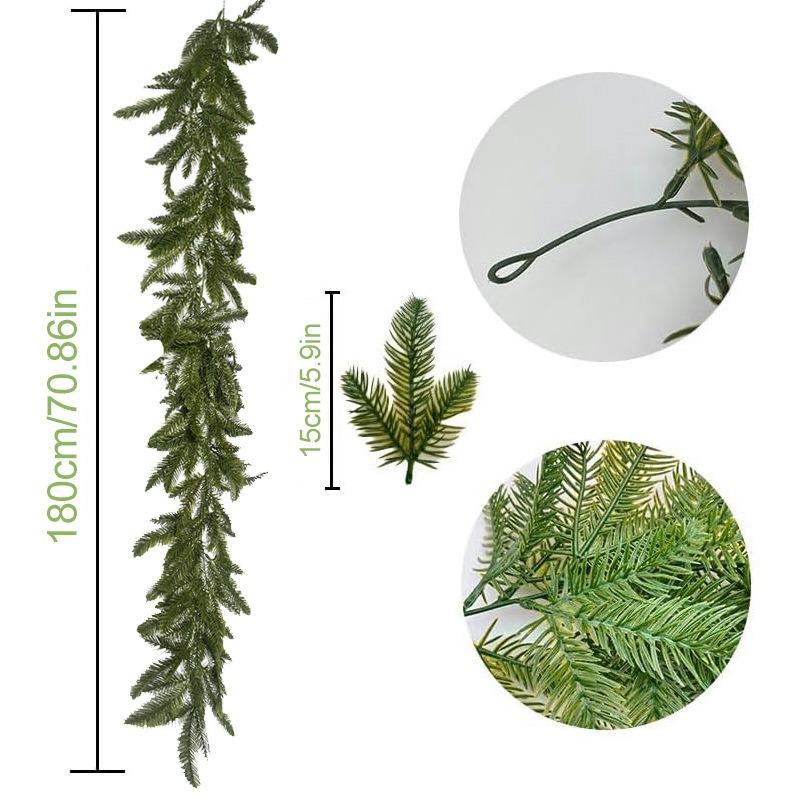 Artificial Simulation Green Plants, Flat Pine and Rattan Strips, Christmas and Halloween Home Storefronts, Outdoor Wedding Decorations
