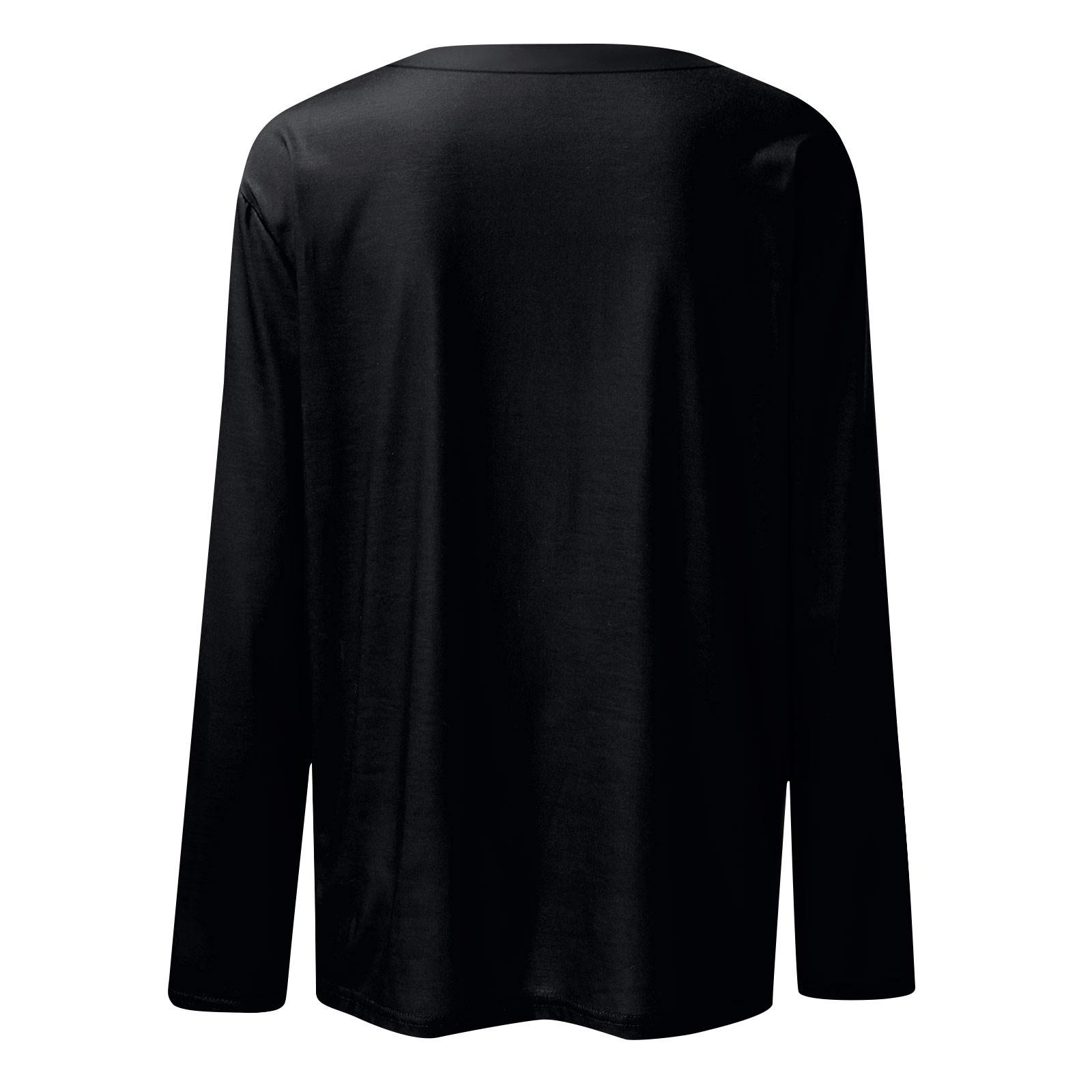 Женская модная повседневная футболка с круглым вырезом и длинным рукавом в стиле ретро — фото 4