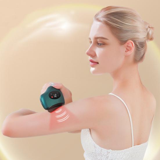 Electric Gua Sha Device 9/12 Vibration Levels Adjustable Heated Face Massager Red Light Therapy Facial Neck Arm Leg Body Guasha Tool with Heat