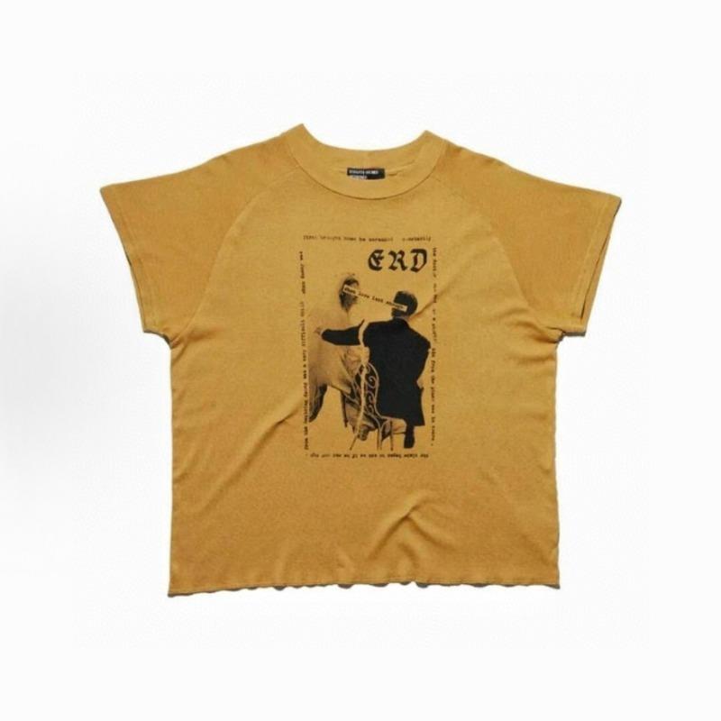 Letter printing retro portrait American tide brand loose men's and women's casual short-sleeved T-shirt tide