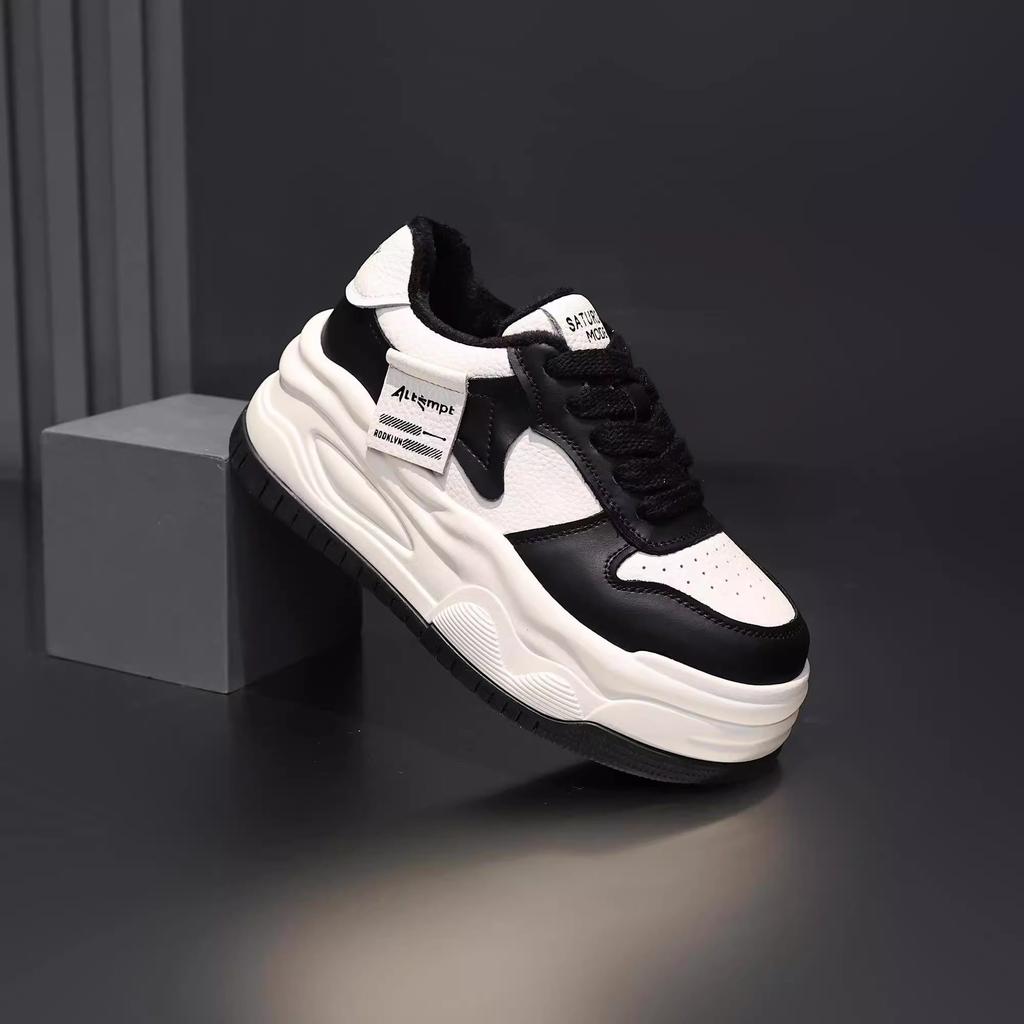 Daddy Shoes Women's Spring New Thick-soled Heightening Casual Board Shoes Women's Muffin Bottom with Velvet