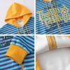 American Vintage Striped Zip Up Hoodie Men Women Loose Fit Casual Sweatshirt With Print