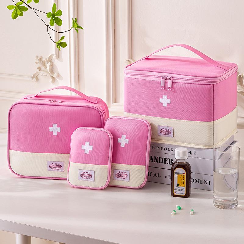 Portable Oxford Cloth Medicine Bag - Large Capacity Folding First Aid Kit & Multi-purpose Storage