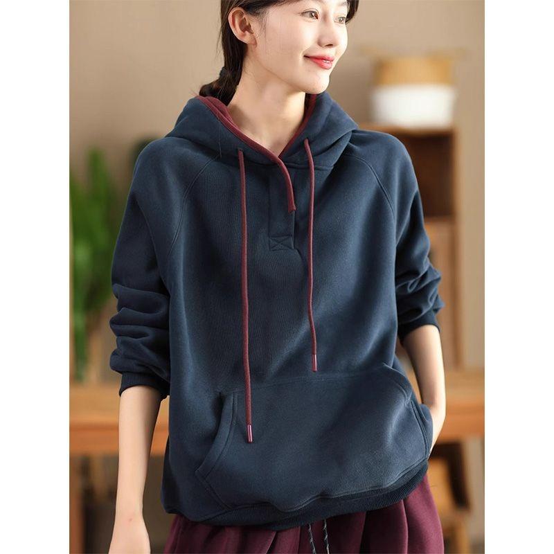 Sweatshirt for Women Oversize Hooded Thickened Loose Casual Pullover Long Sleeve Winter Sweatshirt Top