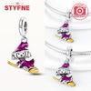 Copper Metal Halloween Dangle Witch Magic Girl Charm Bead Components Luminous Bead Components Compatible With Authentic Original Bracelet High