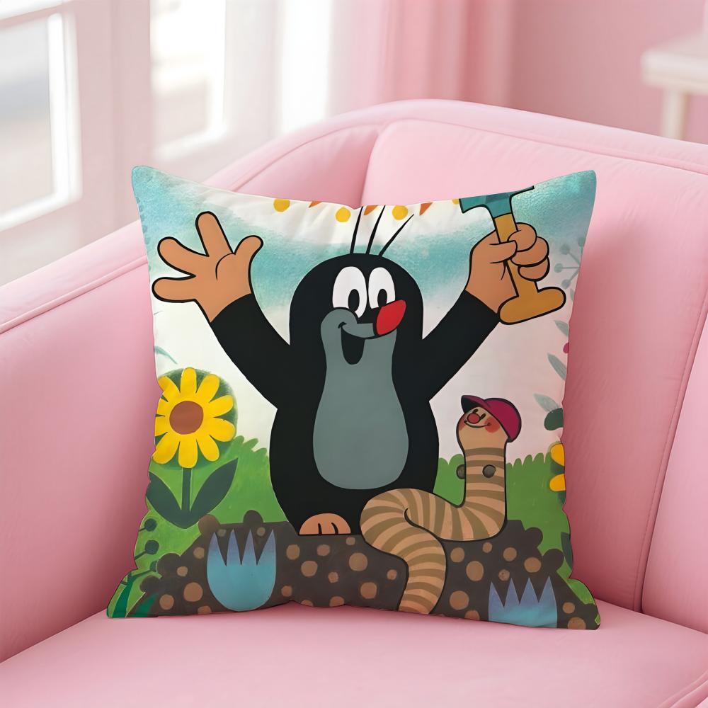 T-The Little MoleS Cushion Cover Home & Car Multi-Scene Pillow Cover - Reversible, Soft & Durable for Daily Use