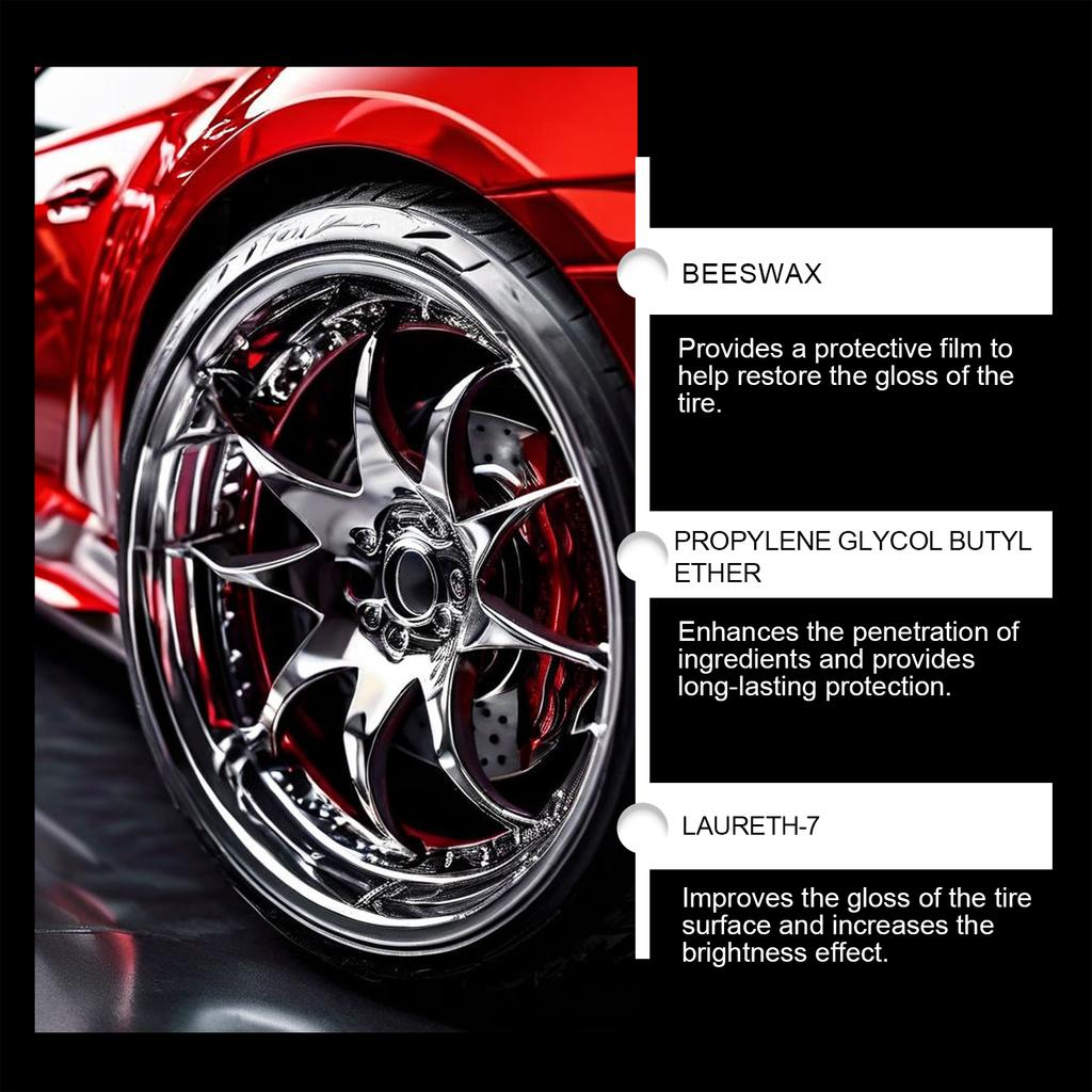 Car Tire Shine Coating Nourishing Cream Plastic Rubber Tire Retreading Anti-Aging Auto Wheel Maintenance Restore Tire Black 100g