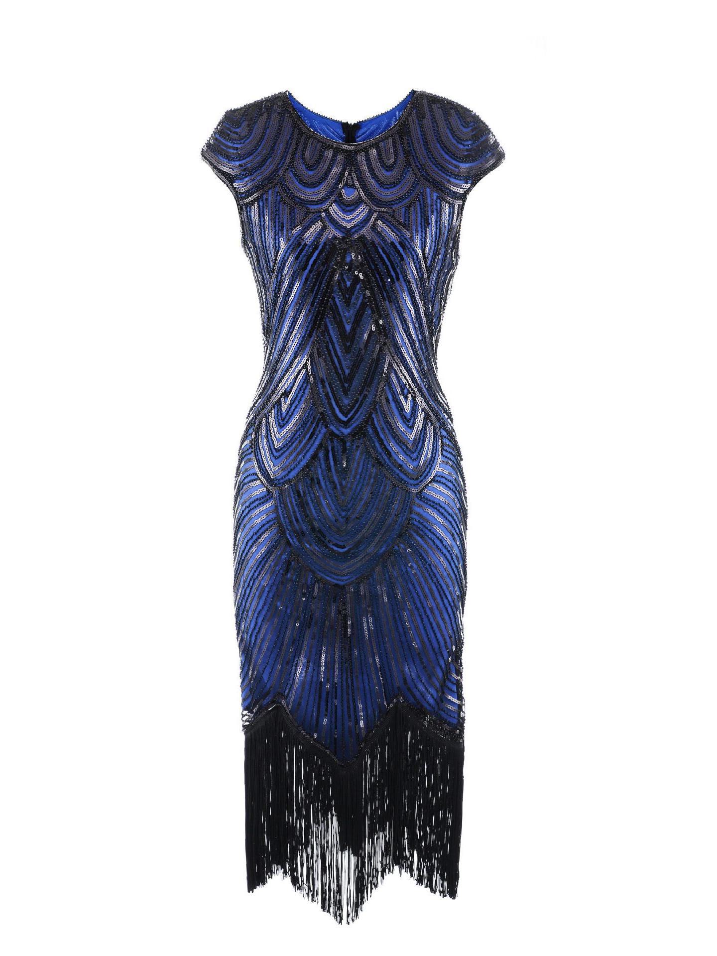 

Платье Glam Sequin Tassel 2023: Элегантный и сексуальный стиль знаменитостей XXXL темно-синий