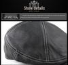 Men's Genuine Goat Leather Newsboy Beret - Trendy Spring/Autumn British-American Fashion, Thin Style for Middle-Aged.