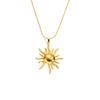 Roestvrij Staal Gouden Zon Hanger Ketting voor Vrouwen - Modieus, Veelzijdig Retro Ontwerp, Sleutelbeen Ketting