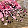 Trojrozměrné ručně malované korálkové korálky sladké cool černé růžové korálky mobilního telefonu řetěz hvězda Spice Girl hipster