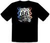 Route 66 Ride Custom Bike Rockabilly Harley Chopper Black T-Shirt -341-