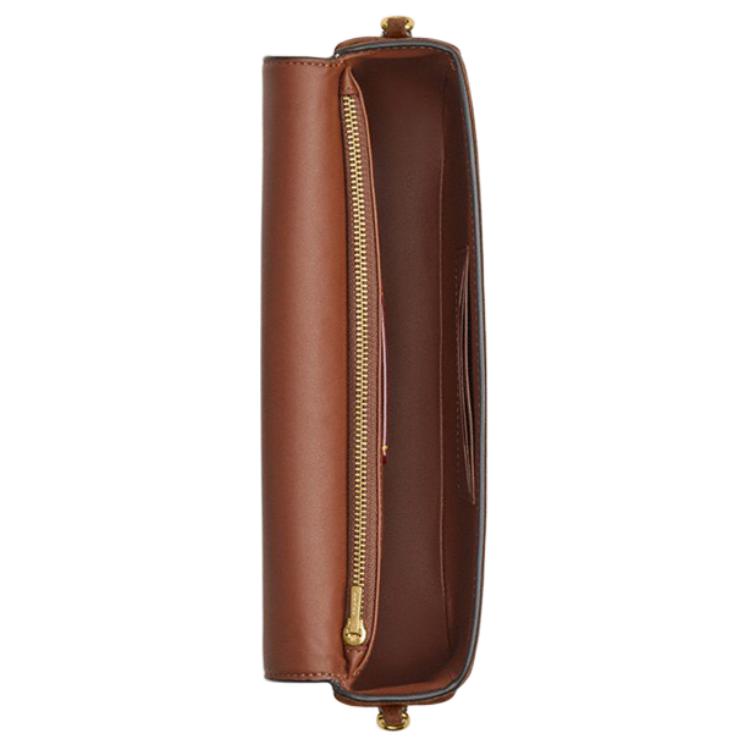 Coach Brook 23 Wildleder Ledertasche Damen Umhängetasche Messing Warm-Braun CDD05-B4WBR