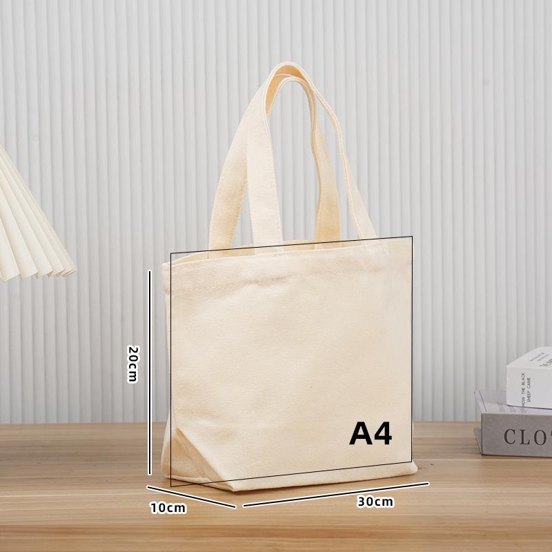 Custom Logo Canvas Tote Bag - Blank Student & Shopping Bag, DIY Printing Available