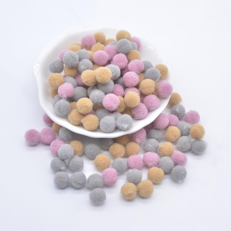 200Pcs 8mm Colorful Elastic Ball DIY Sewing On Patches Home Decoration Appliques Crafts Accessories