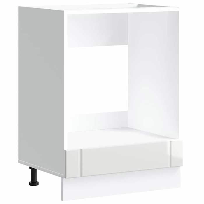 VidaXL Armoire de four Lucca blanc brillant bois ingénierie, unité de four, armoire de four de cuisine, unité de base de 853759