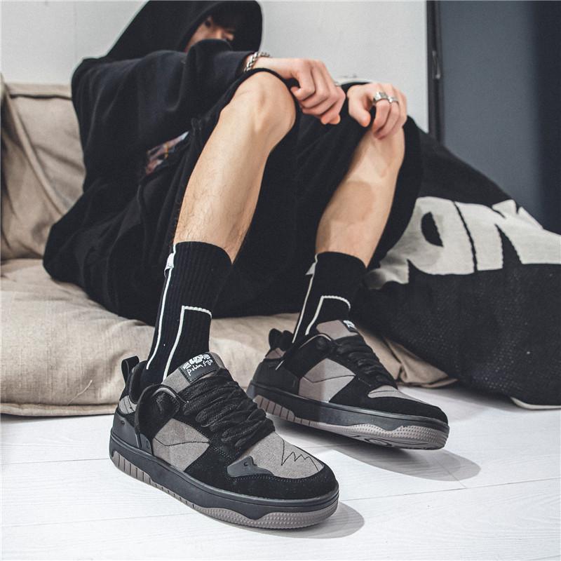 2024 Green Vintage Sneakers Men Street Outdoor Breathable Men's Skateboard Shoes Fashion Retro Platform Casual Sneakers For Men