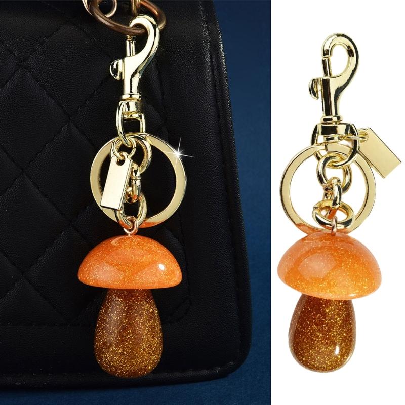 Cartoon Mushroom Keychain Car Key Holder Fashionable Keyring Pendant Bag Decoration for Stylish Women and Students