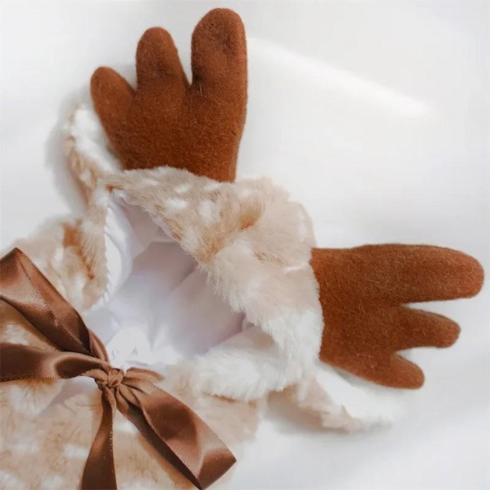 New Warm Pet Christmas Apparel Easy To Wear Hat Decorate Dog Elk Cloak Cape Style Pets Dress Up Christmas Dog Elk Cloak