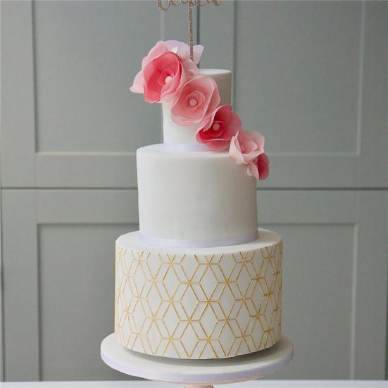 Embossing Mold Wheat Spike Pattern Heat Resistant PET Spraying Cake Border Stencil for Home