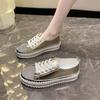 Whsi new women's shoes rhinestone white shoes versatile platform muffin shoelaces independent