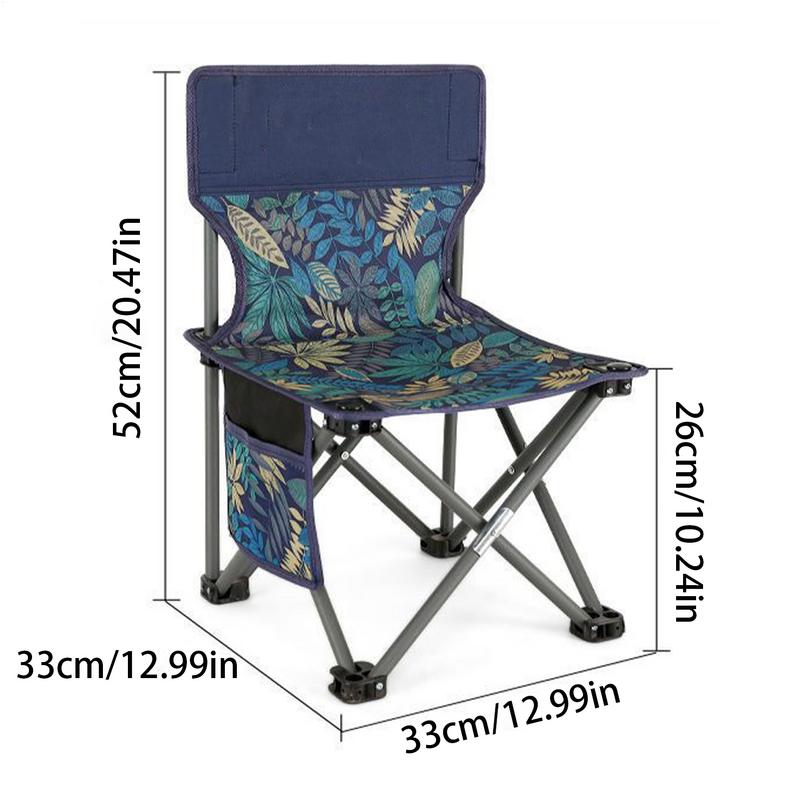 Camping Fishing Folding Chair Portable Outdoor Travel Chairs Camping Backpack Chair With Side Pocket Support 286lbs
