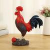 Crowing Rooster Figurine Chinese Style Cock Resin Statue Farm Animal Sculpture Home Office Desktop Decoration Ornament