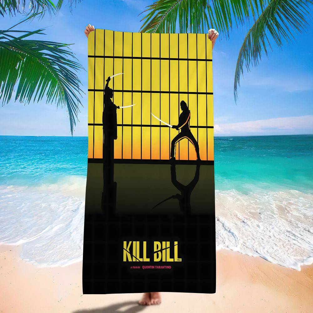 Classic Movie K-Kill Bill Microfiber Blanket Quick Drying Beach Towels Oversized Printing Super Absorbent Pool Towel Blanket