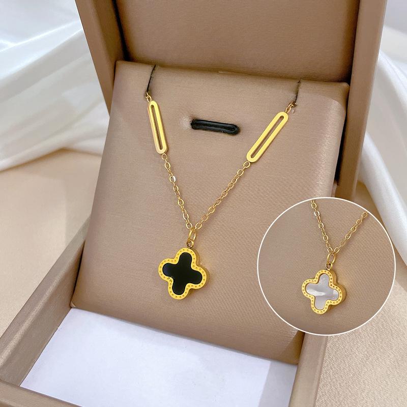 Κολιέ Punk Hip-Hop Στυλ που Διατηρεί το Χρώμα Τemperament Απλό Τύπου Μπροστινή Αγκράφα Αλυσίδα Κλείστρο Κλείστρο