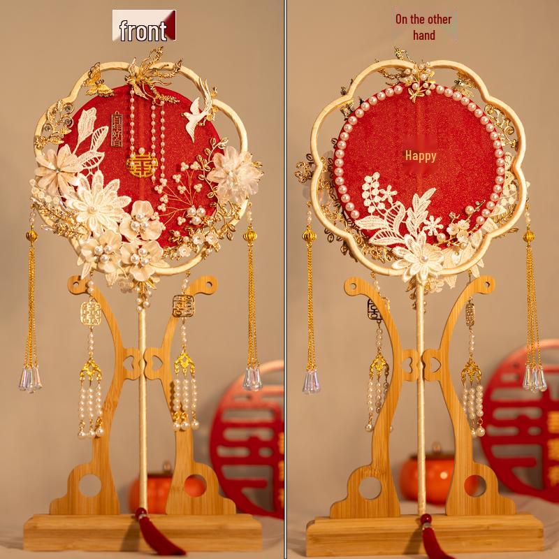 Ручной китайский свадебный веер Сюхэ: Свадебный подарок в древнем стиле Single Happy Fan - DIY Kit