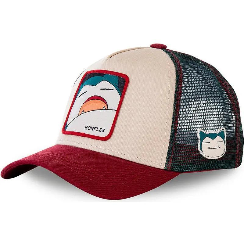 High Quality Embroidery Baseball Cap Pikachu Gengar Snorlax Psyduck Anime Adjustable Breathable Mesh Hat Cosplay Gifts