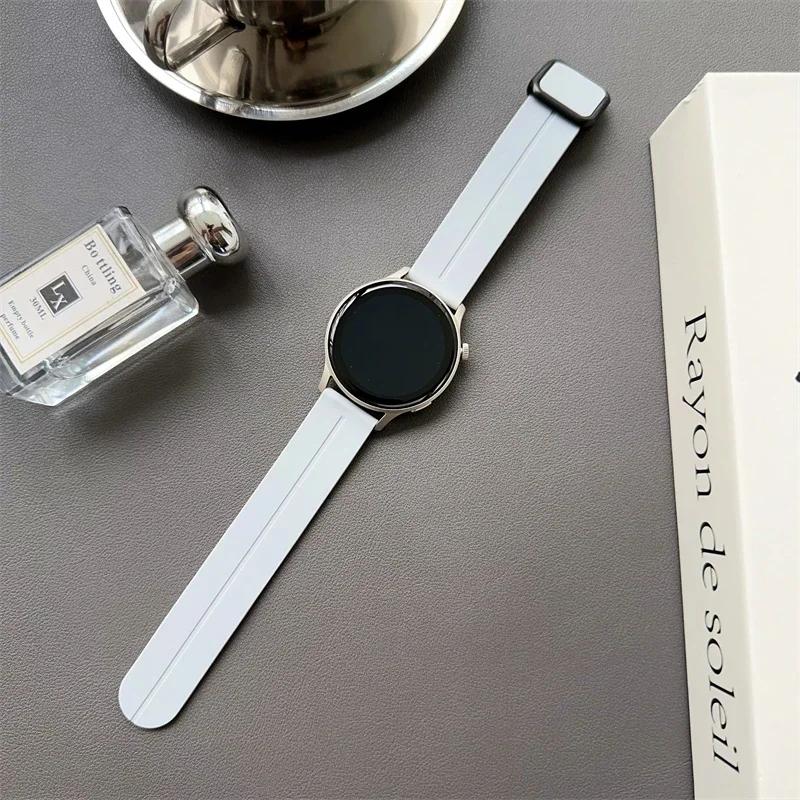 20/22mm Magnetic clasp Silicone Strap For Samsung Galaxy Watch 4 5 6 pro 40mm 44mm 45mm 42/46mm bracelet for Huawei GT3 pro band