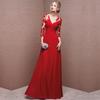 Toast 1011 Neue Mode Langarm Rot Braut Hochzeitskleid Lang Bankett Abendkleid Damen