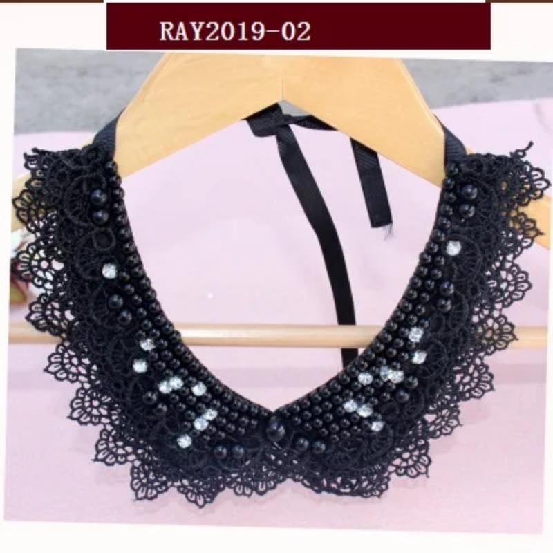 1PCS Lace Collar Flower Decoration DIY Embroidery Pearl Clothes Collar Stereoscopic Hollow Embroidery Fake Collar Wearable Colla