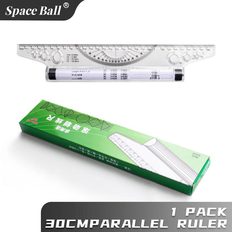 

Space Ball Angles Line Multi-Function Rolling ruler Drawing Tool Roll Draw 15/30cm Metric Rolling Clear Parallel Rolling Ruler