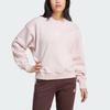 Adidas All Season Solid Color Comfortable Loose Ribbed Crew Neck Long Sleeve Sweatshirt Women Sweatshirt Sandy-Pink IY6753